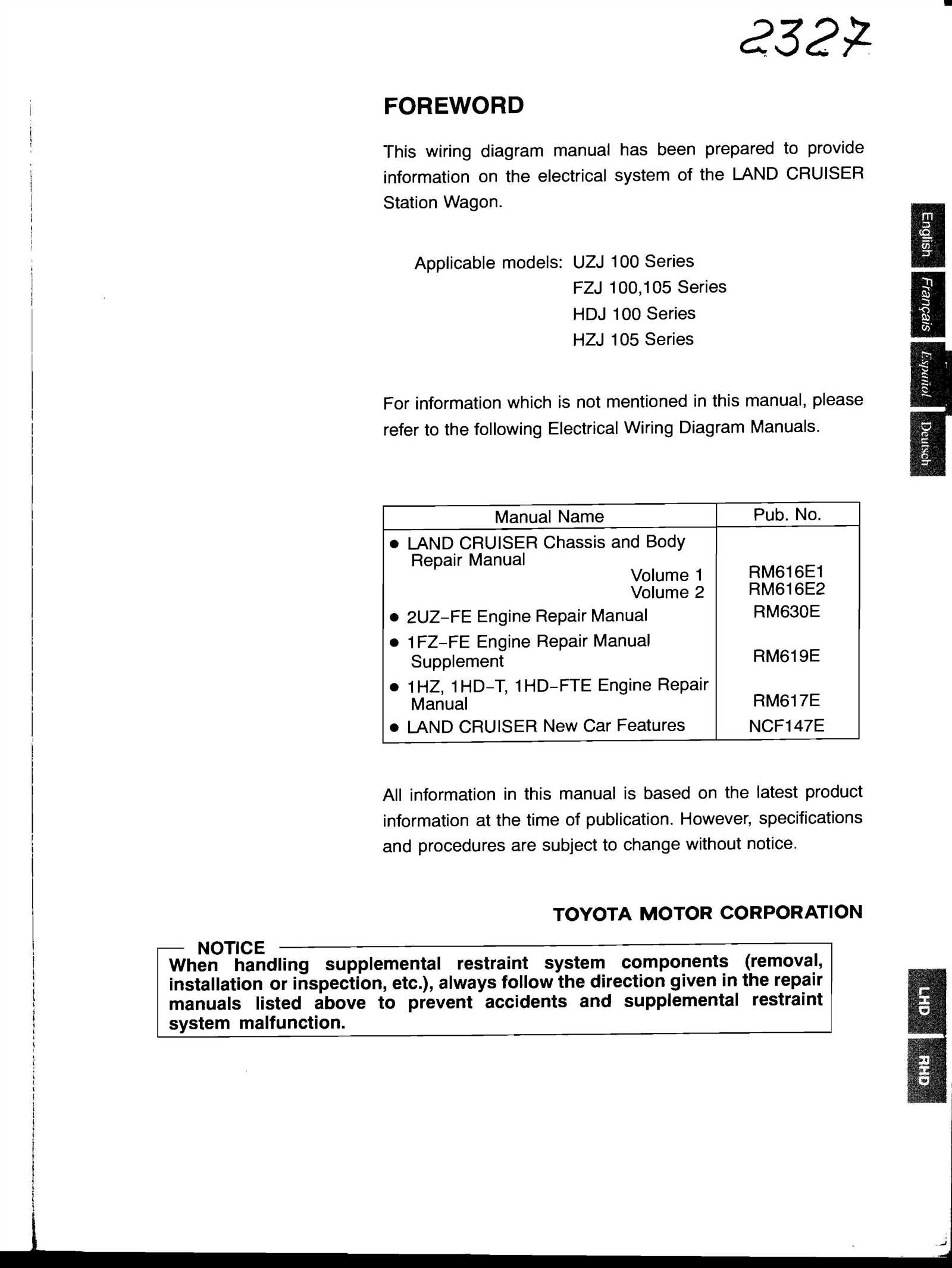 100 series land cruiser repair manual