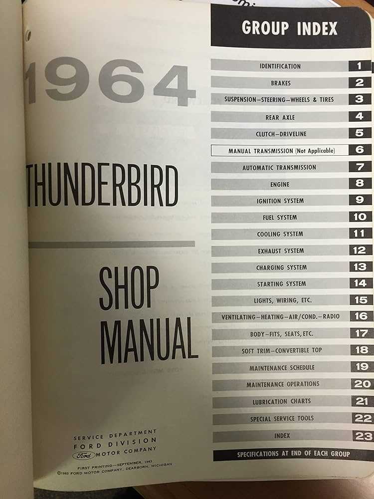 1964 ford thunderbird repair manual