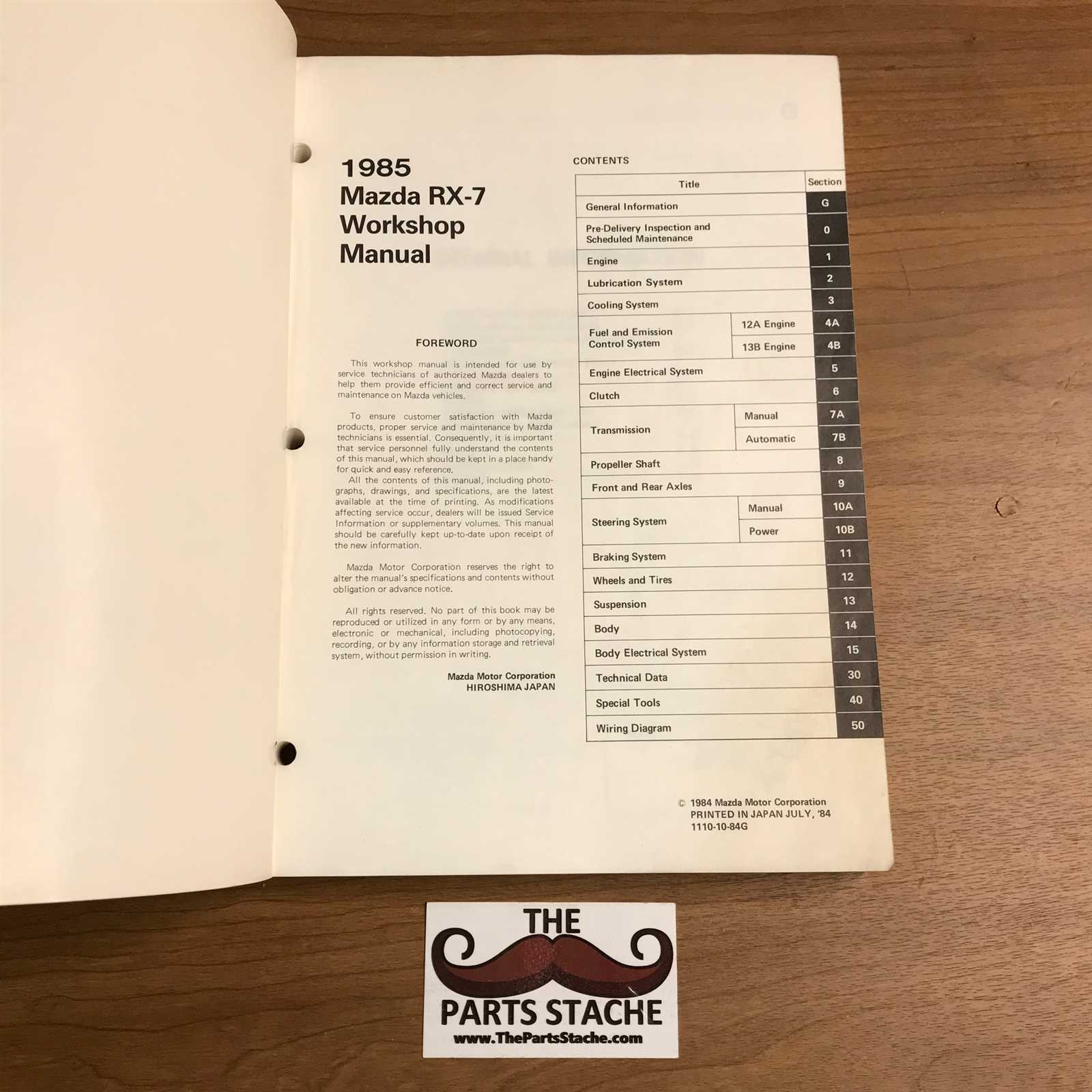 1985 mazda rx7 repair manual