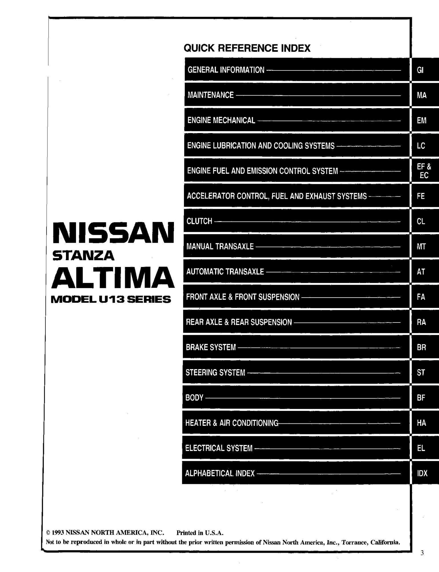 1993 nissan sentra repair manual