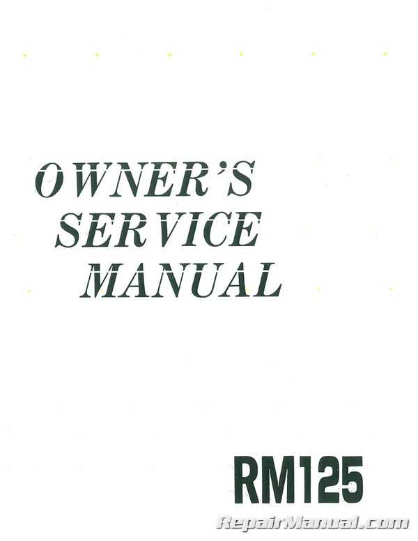 1993 suzuki rm 125 repair manual