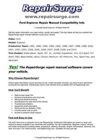 1994 ford explorer repair manual