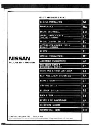 1994 nissan sentra repair manual