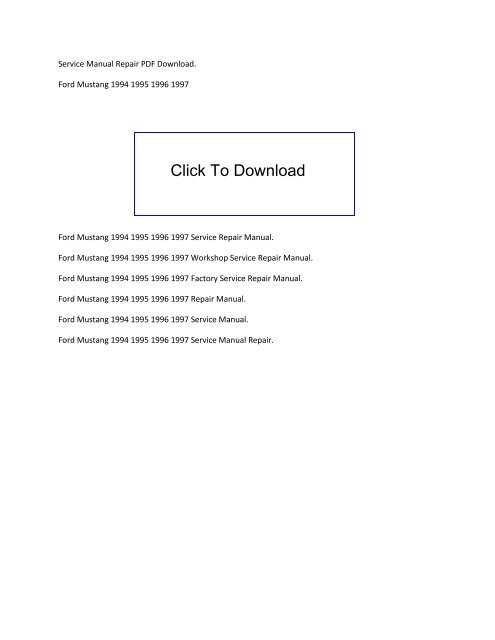 1995 ford mustang repair manual