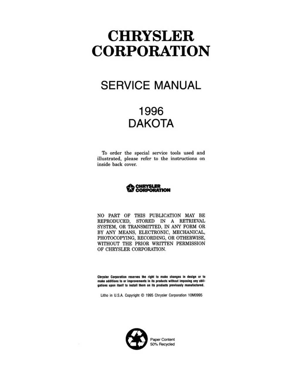 1996 dodge dakota repair manual