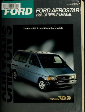 1997 ford aerostar repair manual