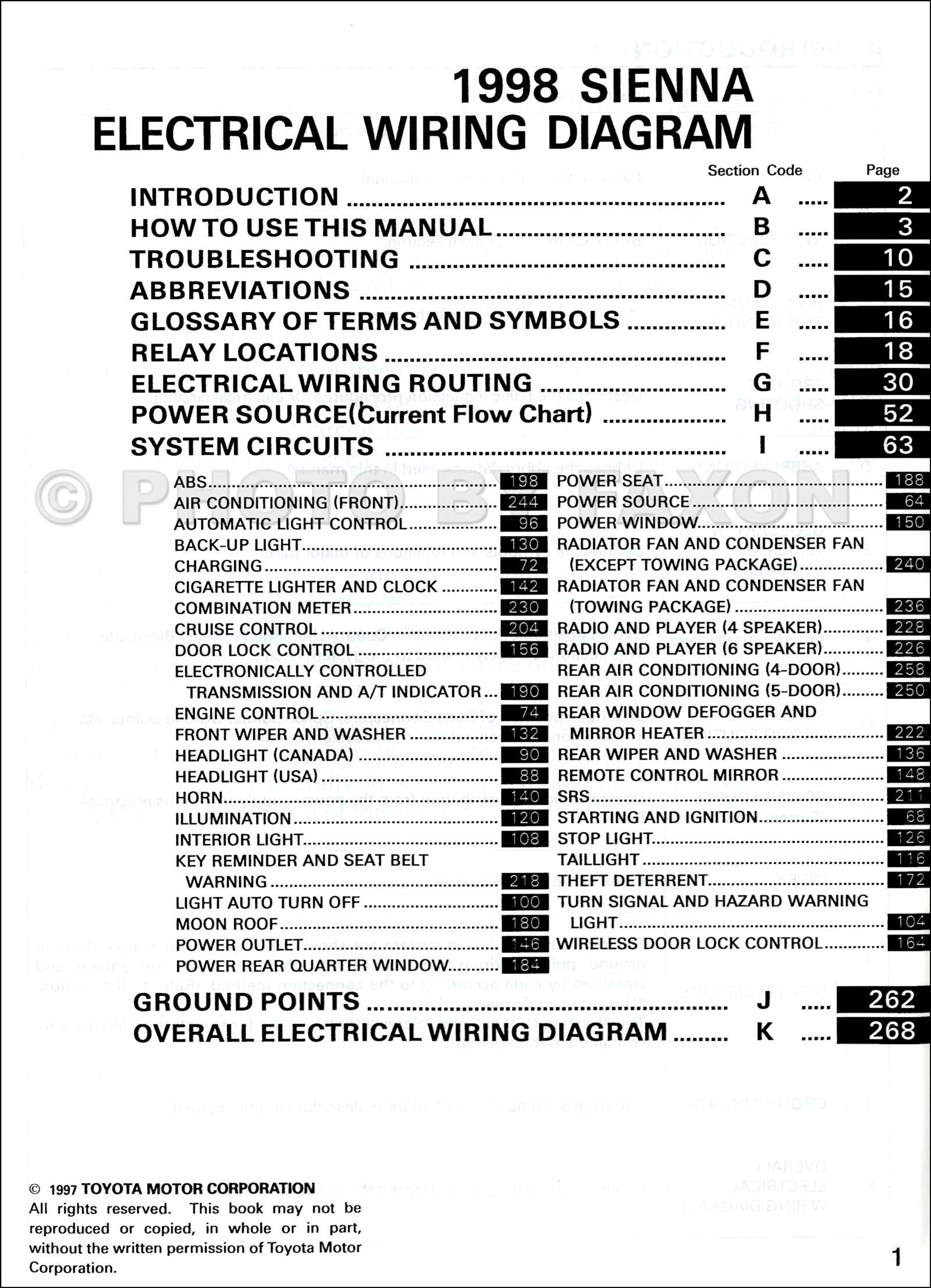 1998 toyota sienna repair manual