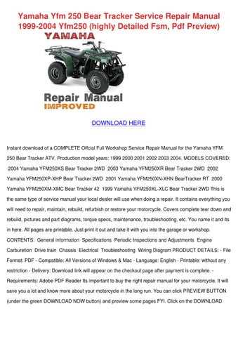 2000 yamaha kodiak 400 4x4 repair manual