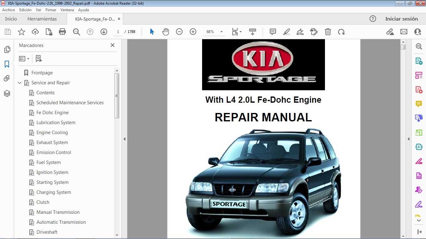 2001 kia sportage repair manual