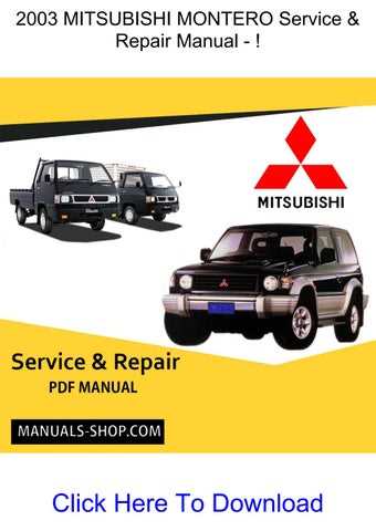 2001 mitsubishi montero sport 3.0 repair manual