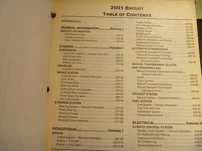 2001 ford escort repair manual