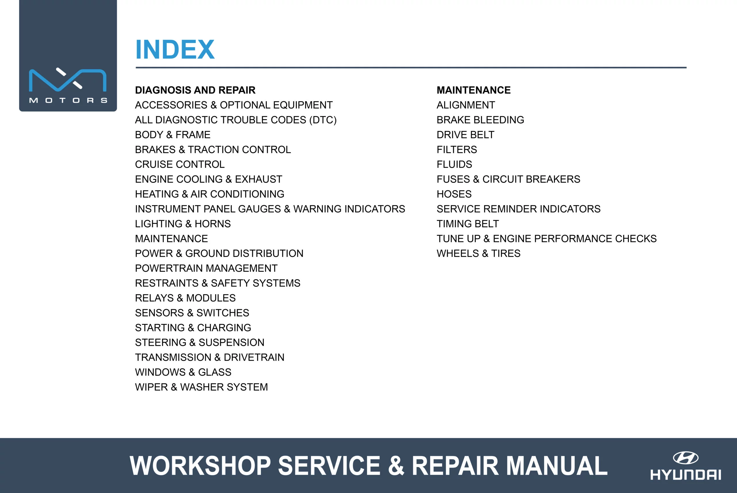 2001 hyundai accent repair manual