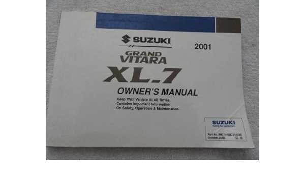 2001 suzuki grand vitara xl7 repair manual