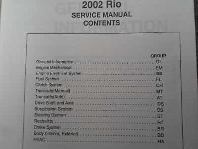 2002 kia rio repair manual