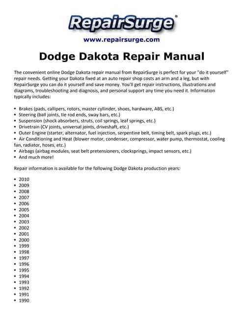 2003 dodge dakota repair manual