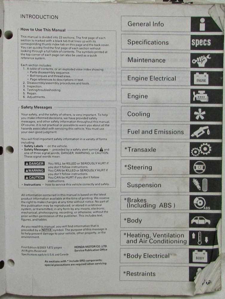 2003 honda pilot repair manual