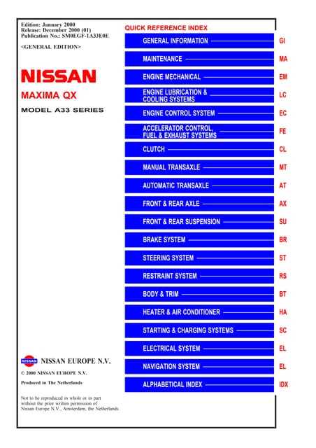 2003 nissan maxima repair manual