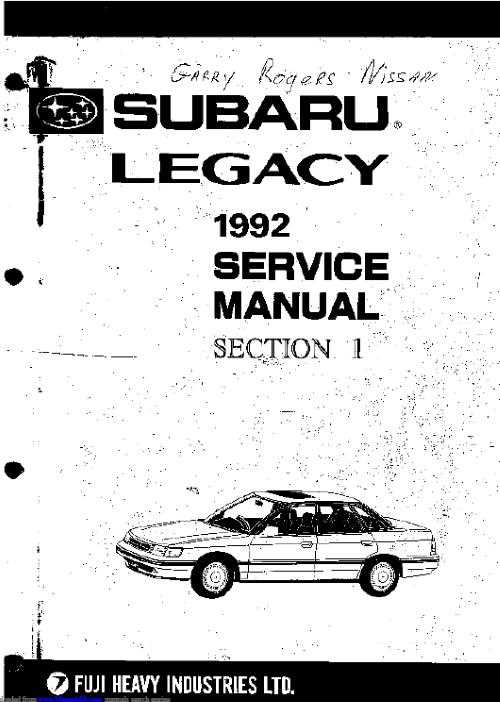 2003 subaru legacy repair manual