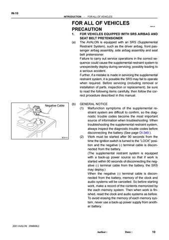 2003 toyota avalon repair manual