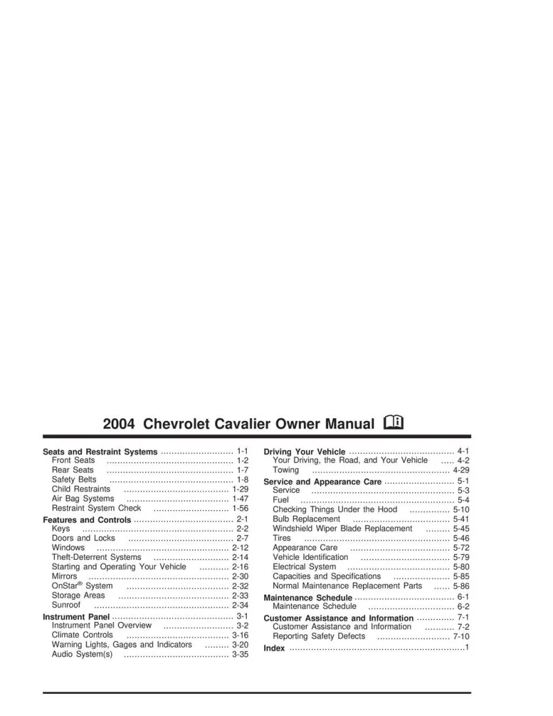 2003 chevy cavalier repair manual