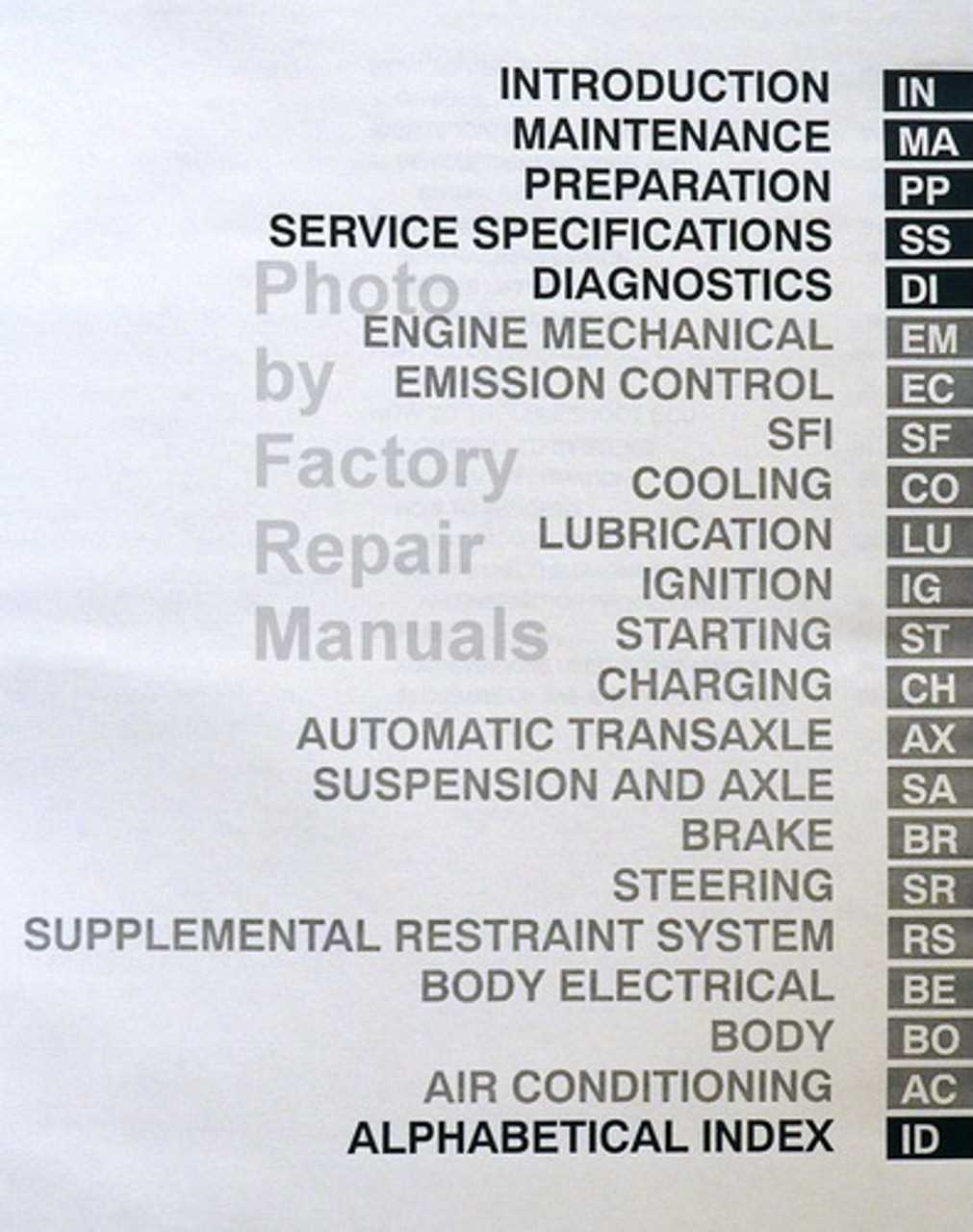 2004 toyota avalon repair manual