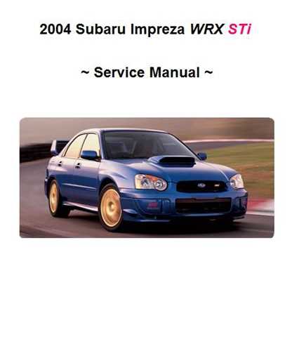 2004 subaru impreza wrx repair manual