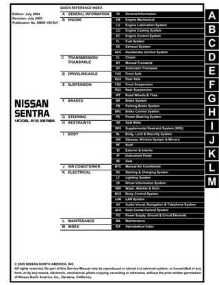 2005 nissan sentra repair manual