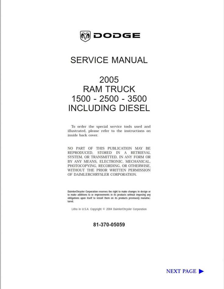 2005 dodge ram 2500 repair manual