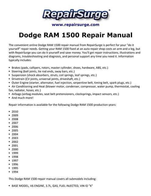 2006 dodge durango repair manual