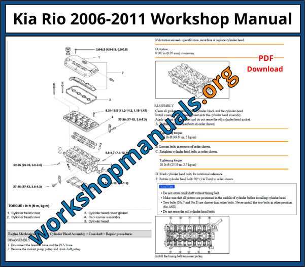 2006 kia rio repair manual