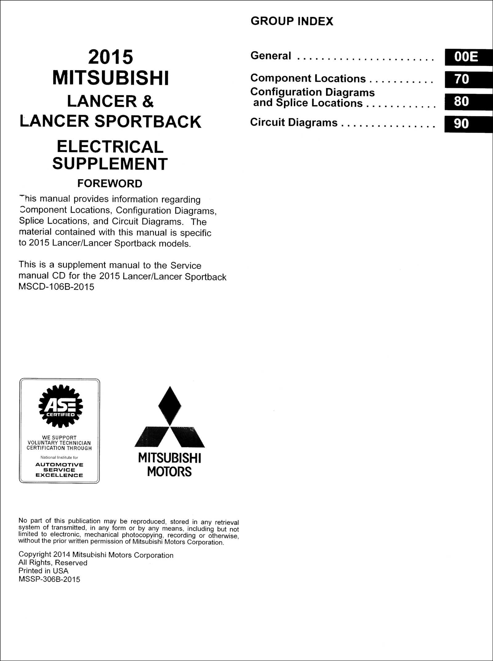 2015 mitsubishi lancer repair manual