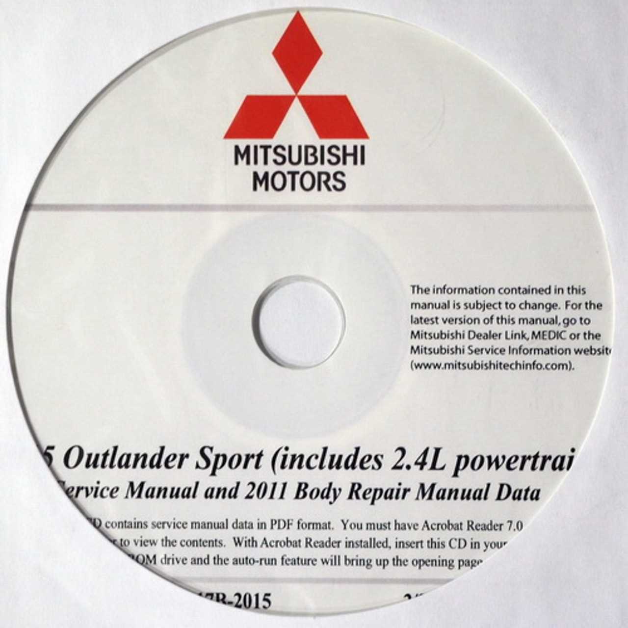 2015 mitsubishi outlander sport repair manual