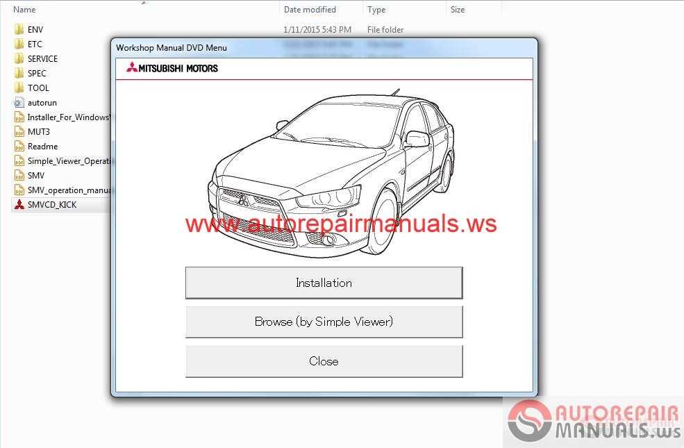 2015 mitsubishi lancer repair manual