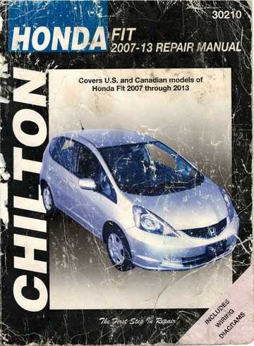 2016 honda fit repair manual