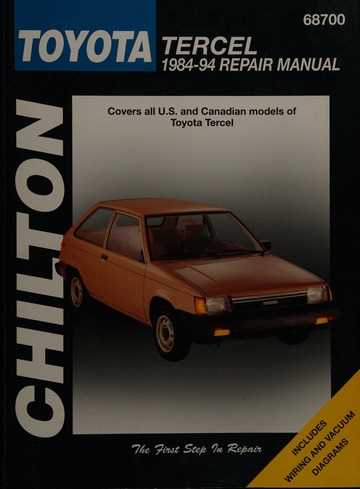 95 toyota tercel repair manual