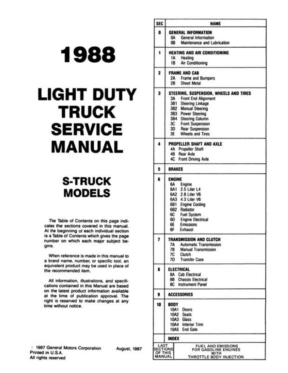 97 chevy blazer repair manual