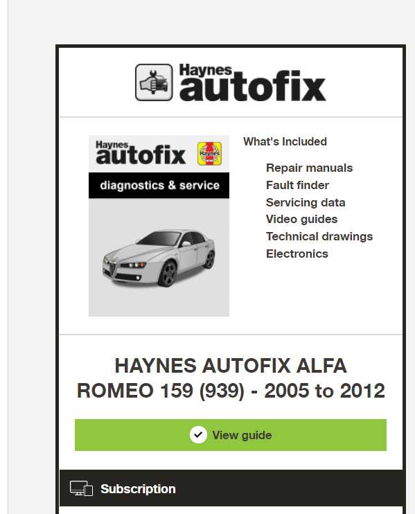 auto repair manual subscription