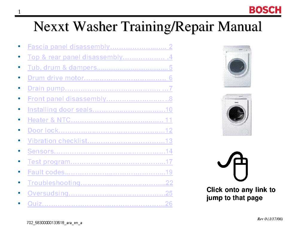 bosch washer repair manual