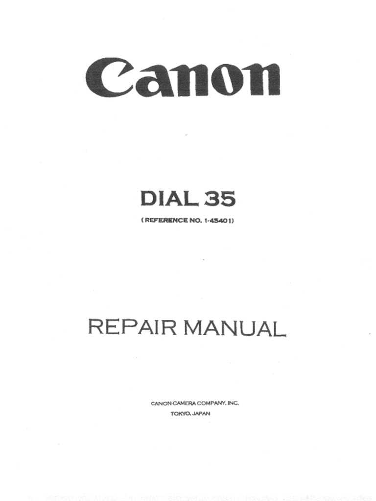 canon camera repair manual