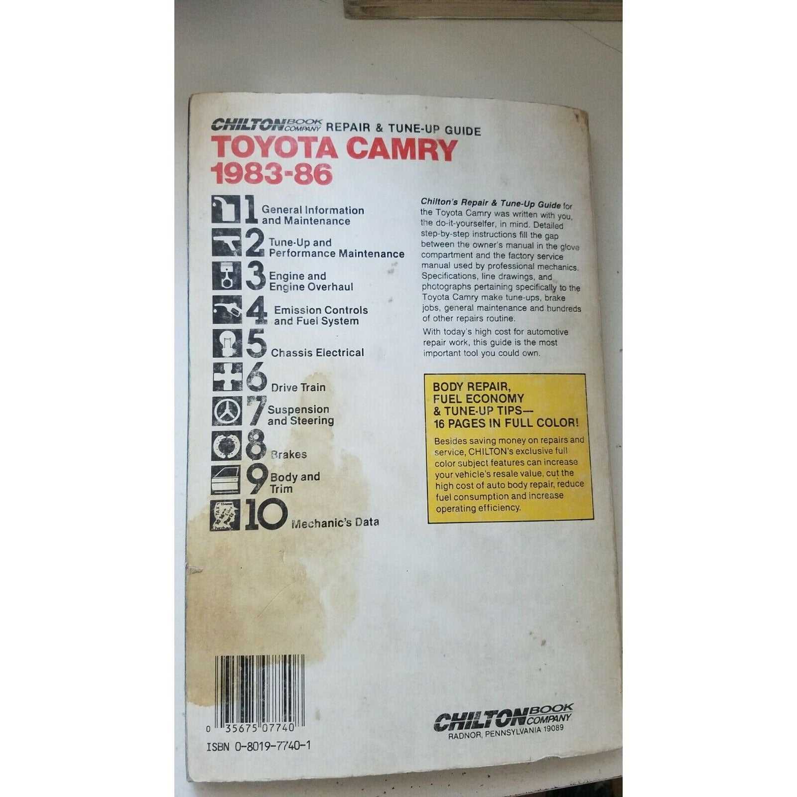 chilton toyota camry repair manual