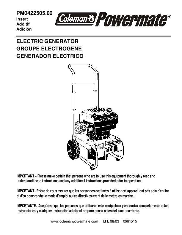 coleman generator repair manual