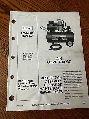 craftsman air compressor repair manual