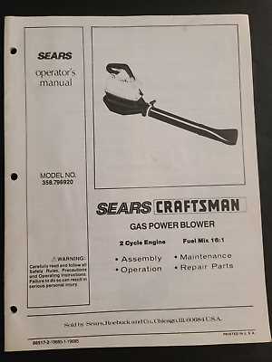 craftsman leaf blower repair manual