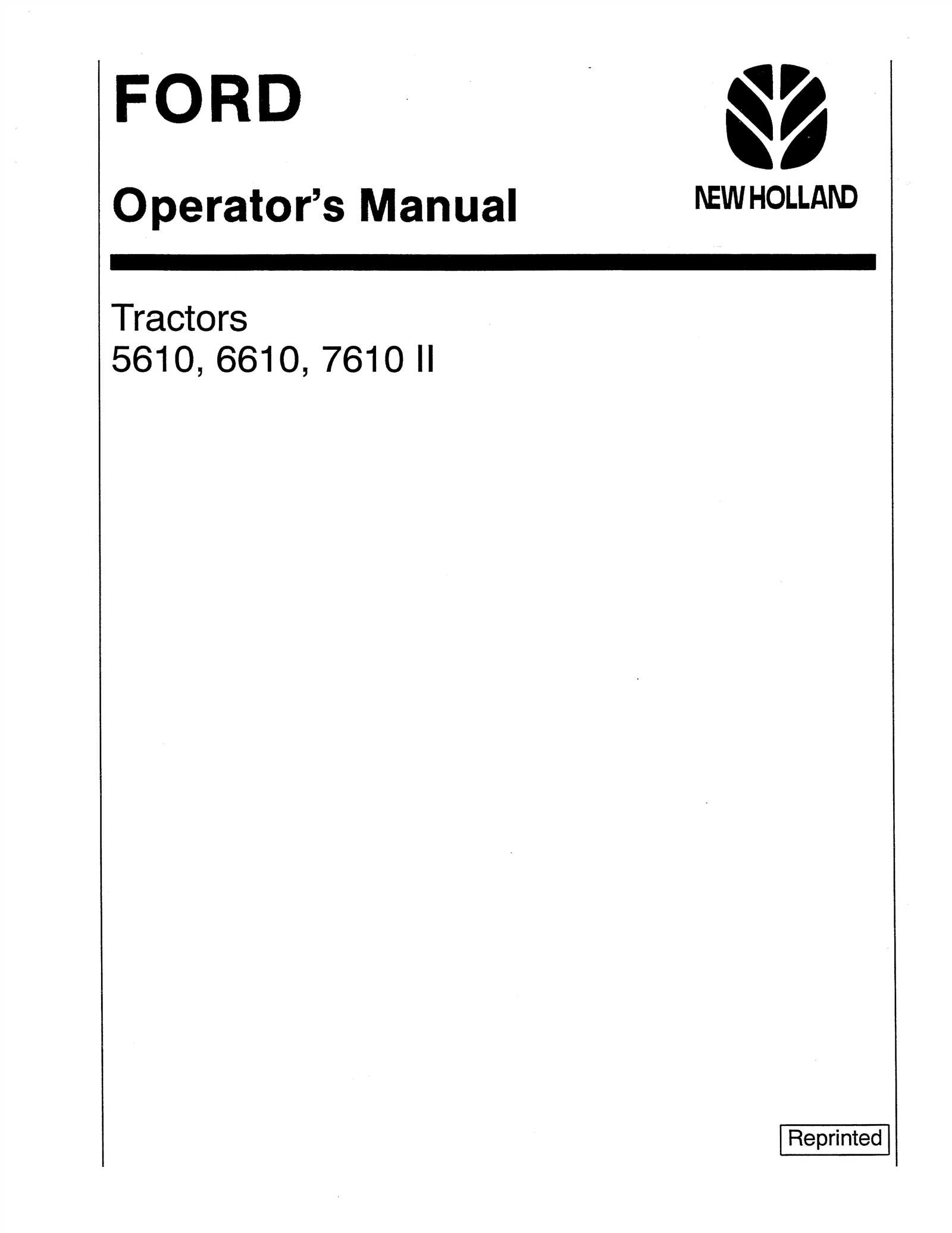 ford 6610 tractor repair manual