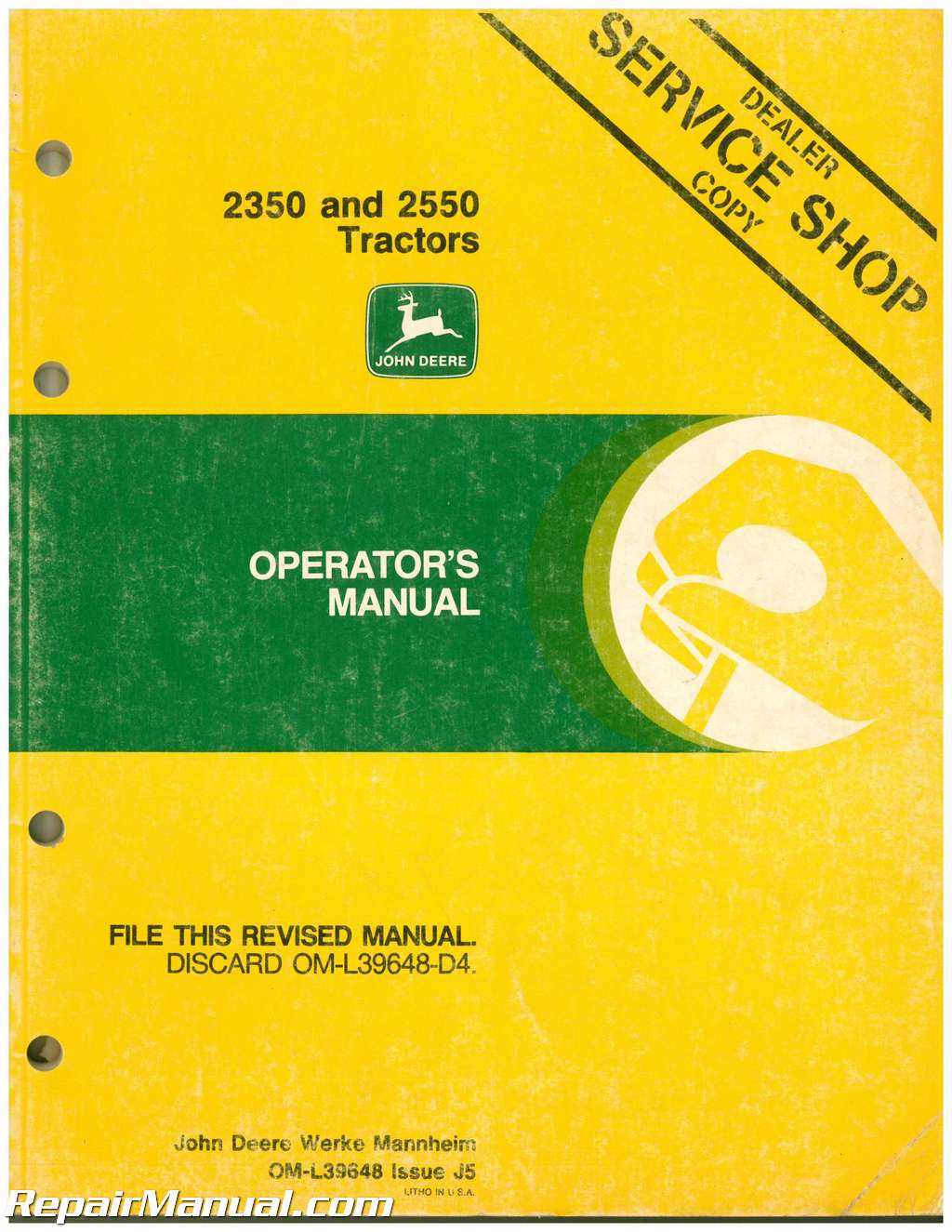 free john deere tractor repair manuals