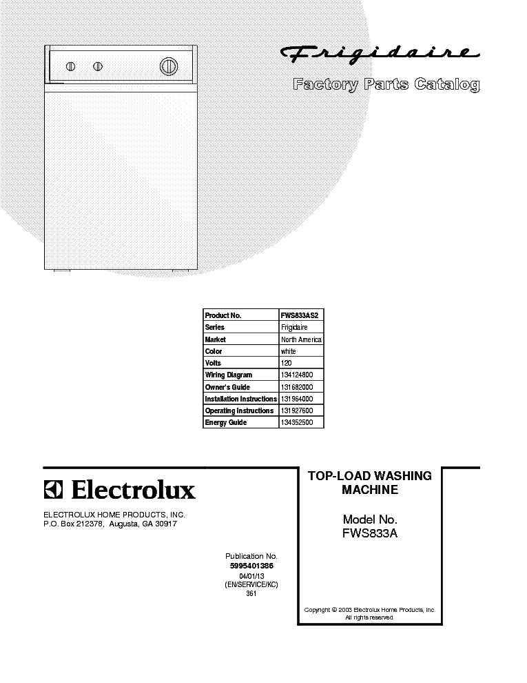 frigidaire washing machine repair manual