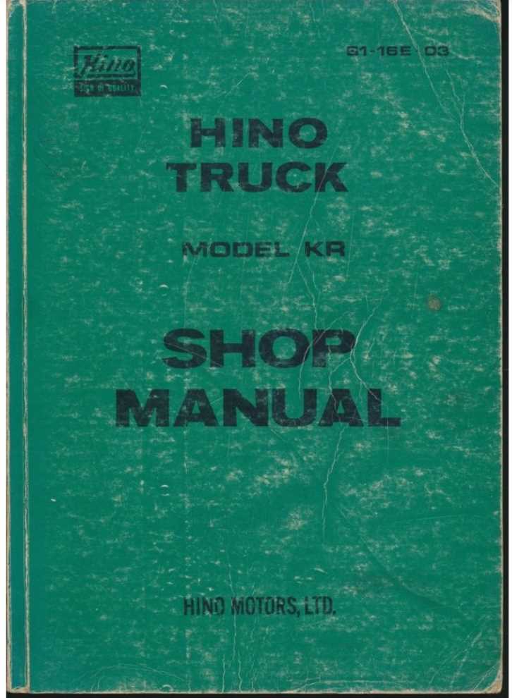 hino truck repair manual