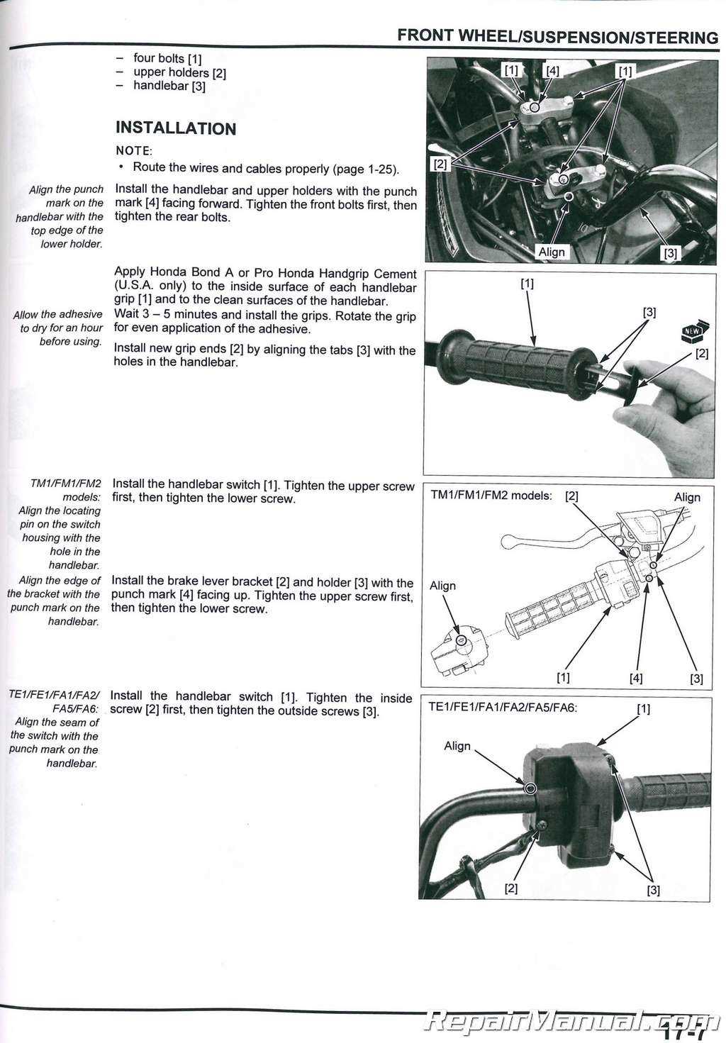 honda 4 wheeler repair manual