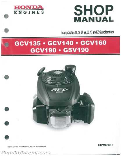 honda gcv160 engine repair manual