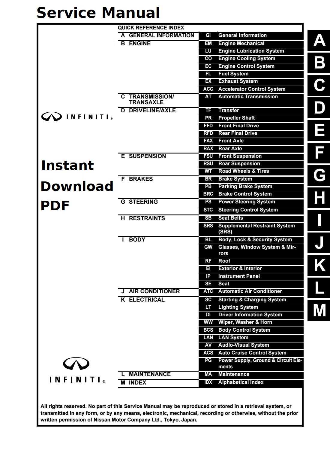 infiniti ex35 repair manual